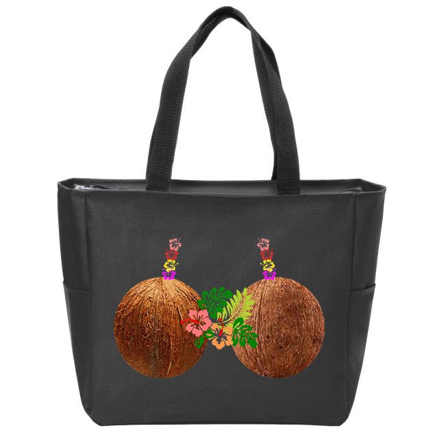 Coconut Bra Hawaii Luau Costume Funny Zip Tote Bag