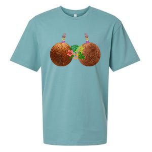 Coconut Bra Hawaii Luau Costume Funny Sueded Cloud Jersey T-Shirt