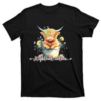 Cute Baby Highland Cow Calf Highland Love Spring Pastel T-Shirt