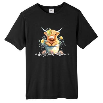 Cute Baby Highland Cow Calf Highland Love Spring Pastel Tall Fusion ChromaSoft Performance T-Shirt