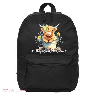 Cute Baby Highland Cow Calf Highland Love Spring Pastel 16 in Basic Backpack
