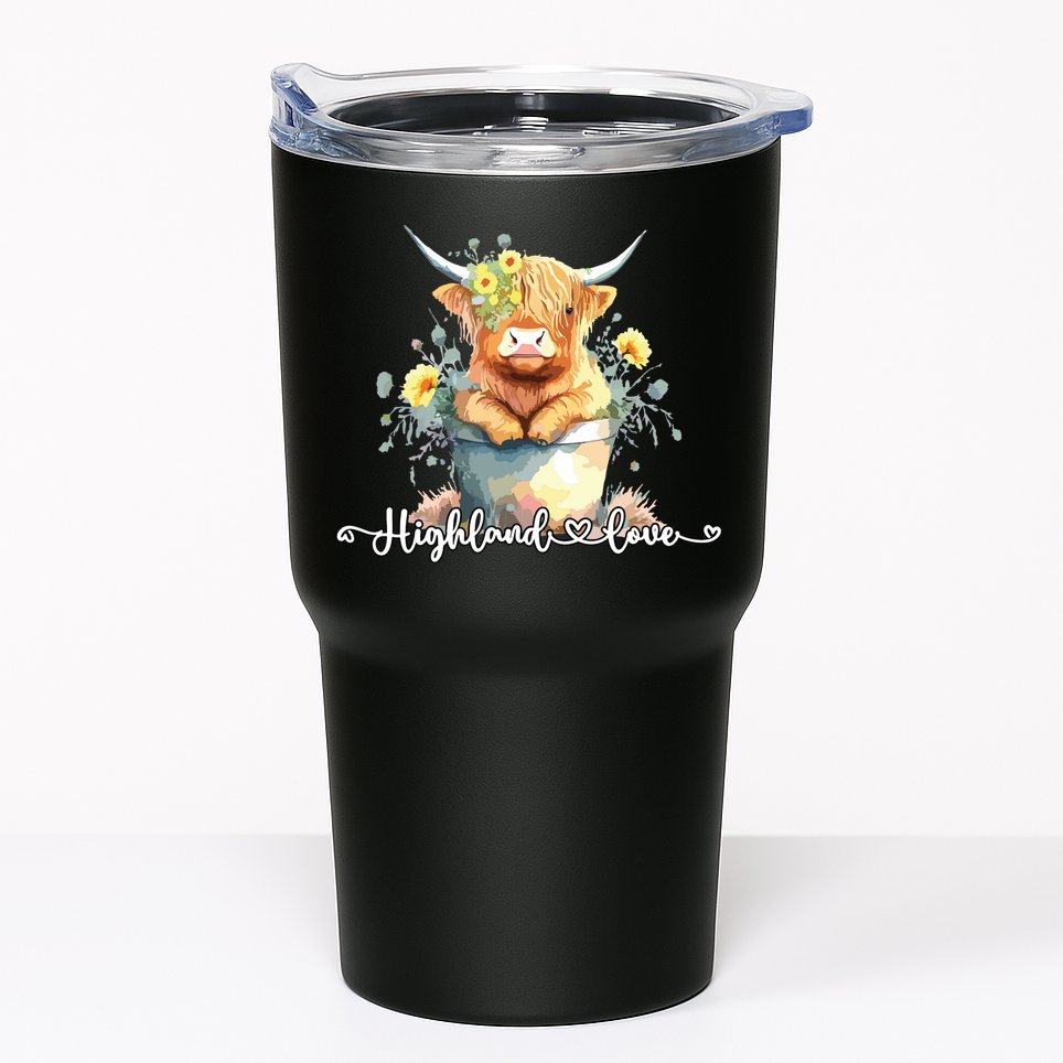 Cute Baby Highland Cow Calf Highland Love Spring Pastel Tumbler