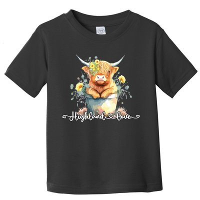 Cute Baby Highland Cow Calf Highland Love Spring Pastel Toddler T-Shirt