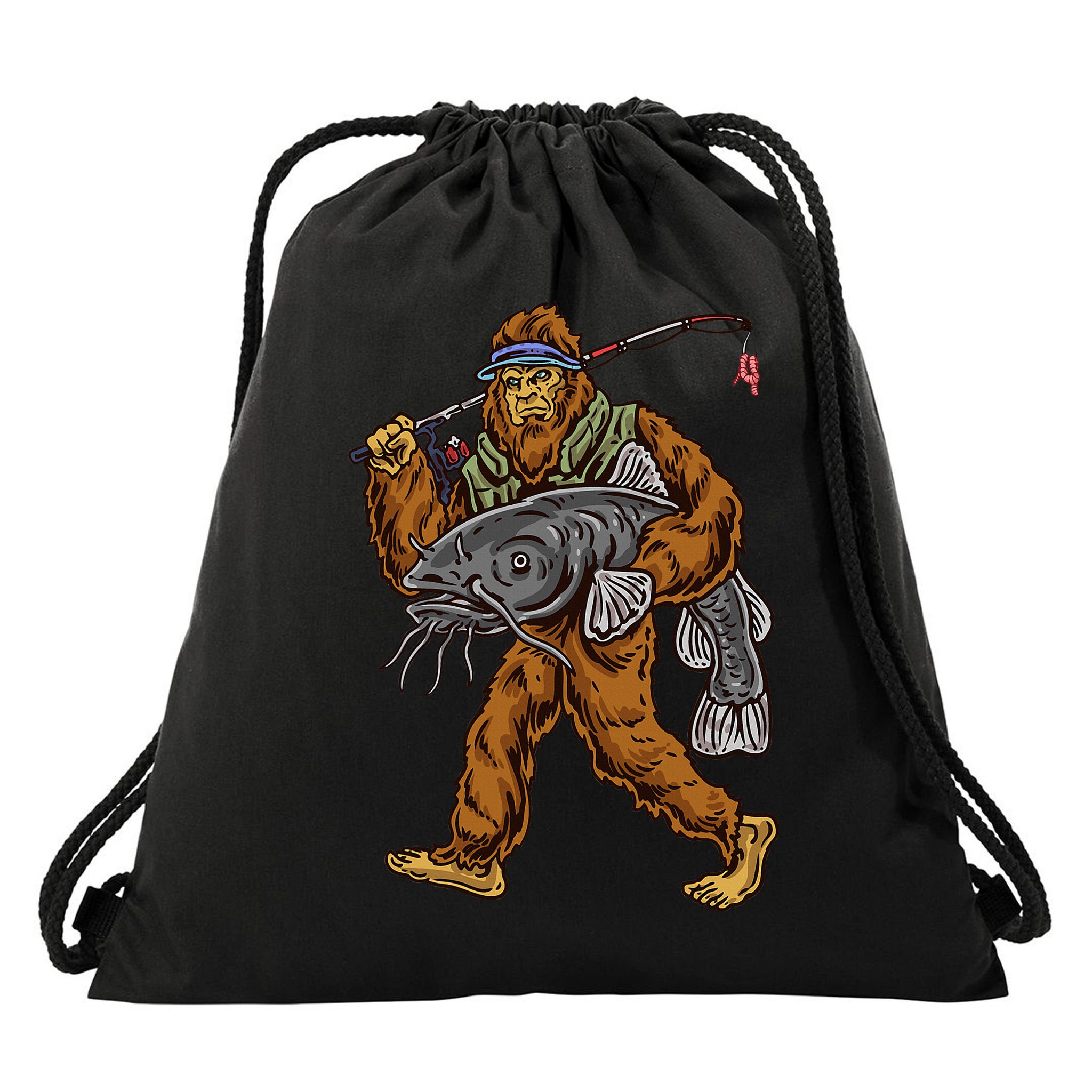 Catfishing Bigfoot Hunting Catfisher Drawstring Bag