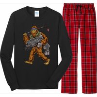 Catfishing Bigfoot Hunting Catfisher Long Sleeve Pajama Set