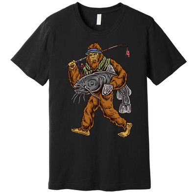 Catfishing Bigfoot Hunting Catfisher Premium T-Shirt