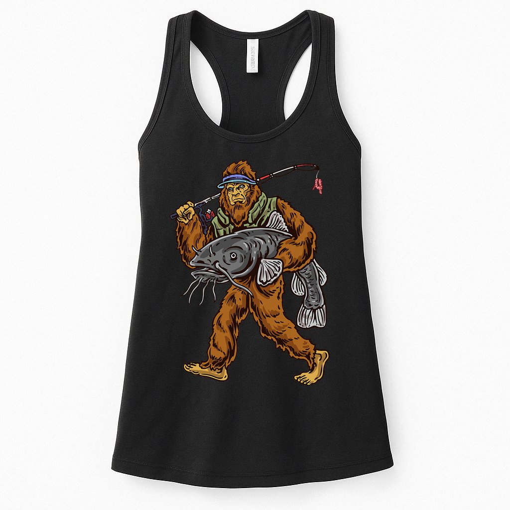 Catfishing Bigfoot Hunting Catfisher Womens Tank Top