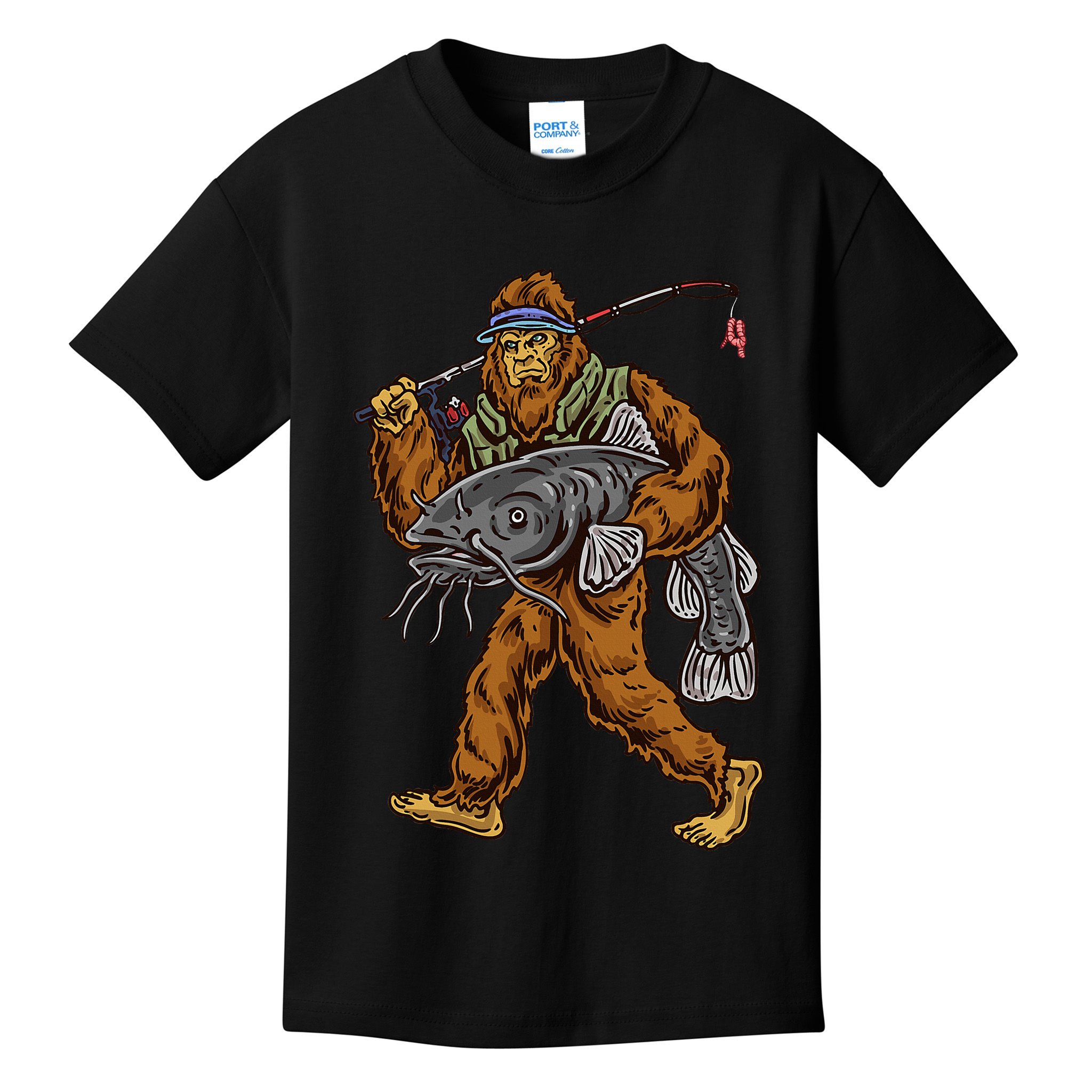 Catfishing Bigfoot Hunting Catfisher Kids T-Shirt