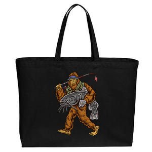 Catfishing Bigfoot Hunting Catfisher Cotton Canvas Jumbo Tote