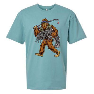 Catfishing Bigfoot Hunting Catfisher Sueded Cloud Jersey T-Shirt