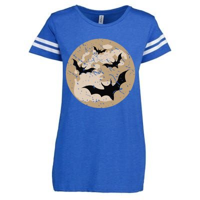 Creepy Bat Halloween Costume Gift Spooky Bat Enza Ladies Jersey Football T-Shirt