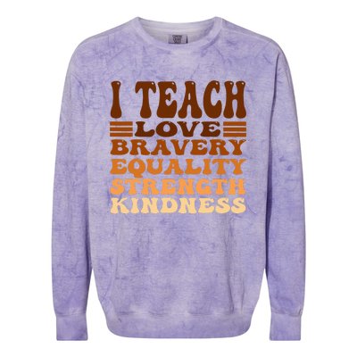 Celebrate Black History Month I Teach Black History Teacher Colorblast Crewneck Sweatshirt