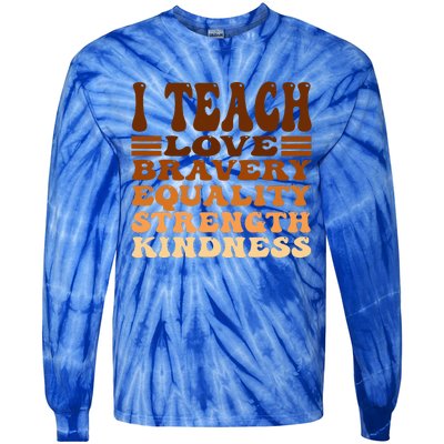 Celebrate Black History Month I Teach Black History Teacher Tie-Dye Long Sleeve Shirt