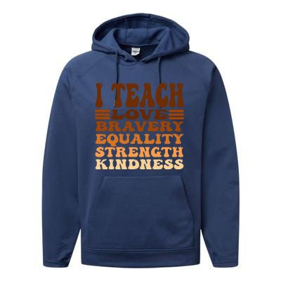 Celebrate Black History Month I Teach Black History Teacher Performance Fleece Hoodie