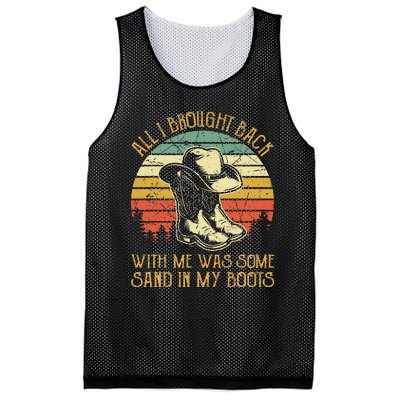 Cowboy Boots Hat Sand In My Boots Southern Western Mesh Reversible Basketball Jersey Tank