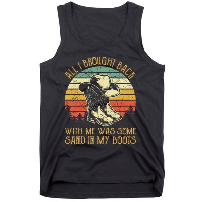 Cowboy Boots Hat Sand In My Boots Southern Western Tank Top