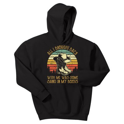 Cowboy Boots Hat Sand In My Boots Southern Western Kids Hoodie