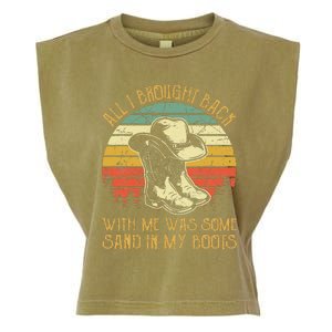 Cowboy Boots Hat Sand In My Boots Southern Western Garment-Dyed Women's Muscle Tee