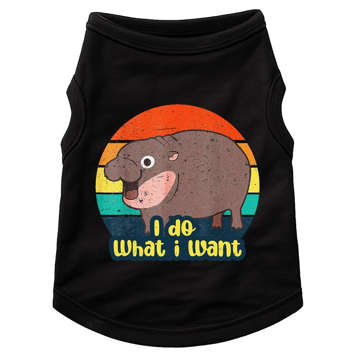 Cute Baby Hippo Moo Deng I Do What I Want Vintage Matching Doggie Tank