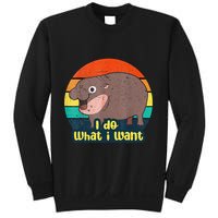 Cute Baby Hippo Moo Deng I Do What I Want Vintage Matching Sweatshirt