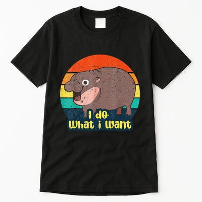 Cute Baby Hippo Moo Deng I Do What I Want Vintage Matching Tall T-Shirt