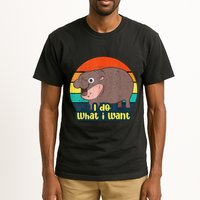 Cute Baby Hippo Moo Deng I Do What I Want Vintage Matching Tall T-Shirt