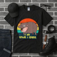 Cute Baby Hippo Moo Deng I Do What I Want Vintage Matching Tall T-Shirt