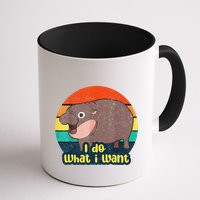 Cute Baby Hippo Moo Deng I Do What I Want Vintage Matching Mug