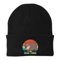 Cute Baby Hippo Moo Deng I Do What I Want Vintage Matching Beanie
