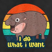 Cute Baby Hippo Moo Deng I Do What I Want Vintage Matching Beanie
