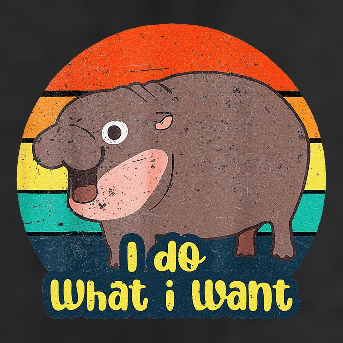 Cute Baby Hippo Moo Deng I Do What I Want Vintage Matching Beanie