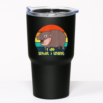 Cute Baby Hippo Moo Deng I Do What I Want Vintage Matching Tumbler