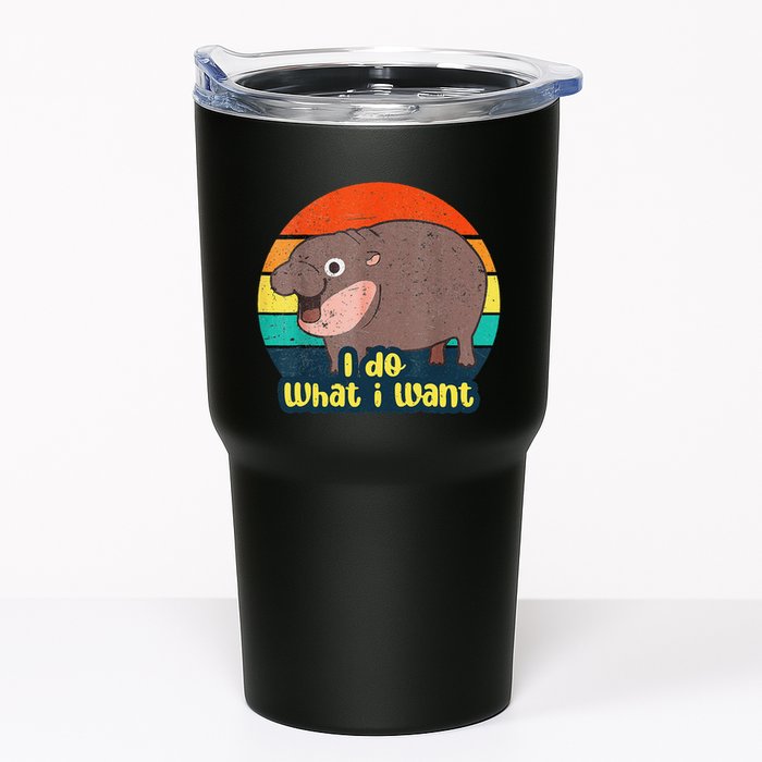 Cute Baby Hippo Moo Deng I Do What I Want Vintage Matching Tumbler