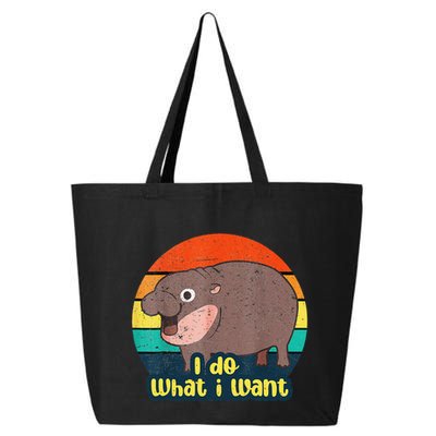 Cute Baby Hippo Moo Deng I Do What I Want Vintage Matching 25L Jumbo Tote