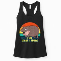 Cute Baby Hippo Moo Deng I Do What I Want Vintage Matching Womens Tank Top