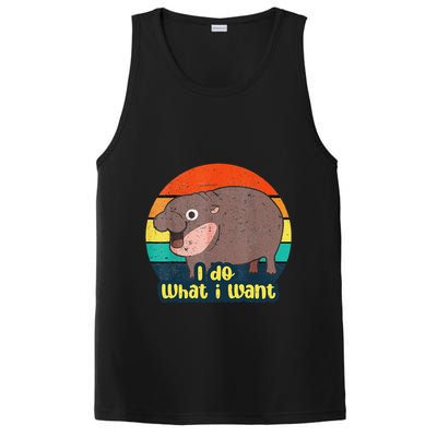 Cute Baby Hippo Moo Deng I Do What I Want Vintage Matching PosiCharge Competitor Tank