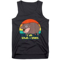 Cute Baby Hippo Moo Deng I Do What I Want Vintage Matching Tank Top