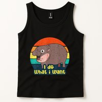 Cute Baby Hippo Moo Deng I Do What I Want Vintage Matching Tank Top