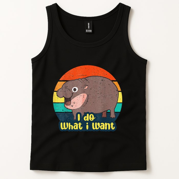 Cute Baby Hippo Moo Deng I Do What I Want Vintage Matching Tank Top