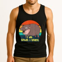 Cute Baby Hippo Moo Deng I Do What I Want Vintage Matching Tank Top
