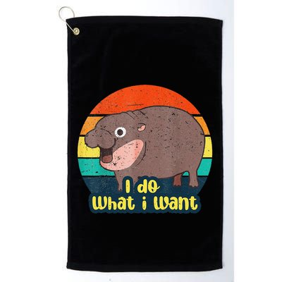 Cute Baby Hippo Moo Deng I Do What I Want Vintage Matching Golf Towel