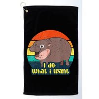 Cute Baby Hippo Moo Deng I Do What I Want Vintage Matching Golf Towel