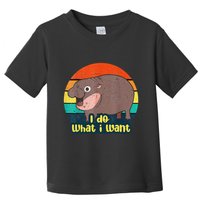 Cute Baby Hippo Moo Deng I Do What I Want Vintage Matching Toddler T-Shirt