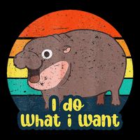 Cute Baby Hippo Moo Deng I Do What I Want Vintage Matching Visor