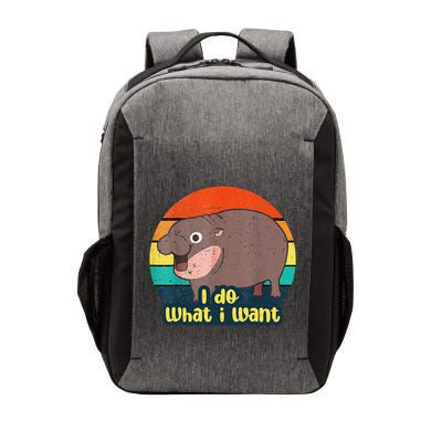 Cute Baby Hippo Moo Deng I Do What I Want Vintage Matching Vector Backpack