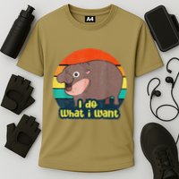 Cute Baby Hippo Moo Deng I Do What I Want Vintage Matching Performance Shirt