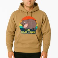 Cute Baby Hippo Moo Deng I Do What I Want Vintage Matching Hoodie