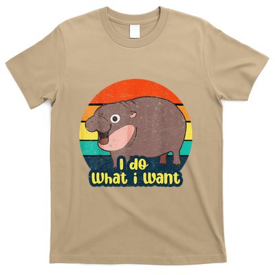 Cute Baby Hippo Moo Deng I Do What I Want Vintage Matching T-Shirt