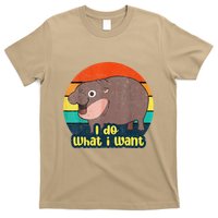 Cute Baby Hippo Moo Deng I Do What I Want Vintage Matching T-Shirt