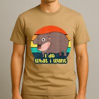 Cute Baby Hippo Moo Deng I Do What I Want Vintage Matching T-Shirt
